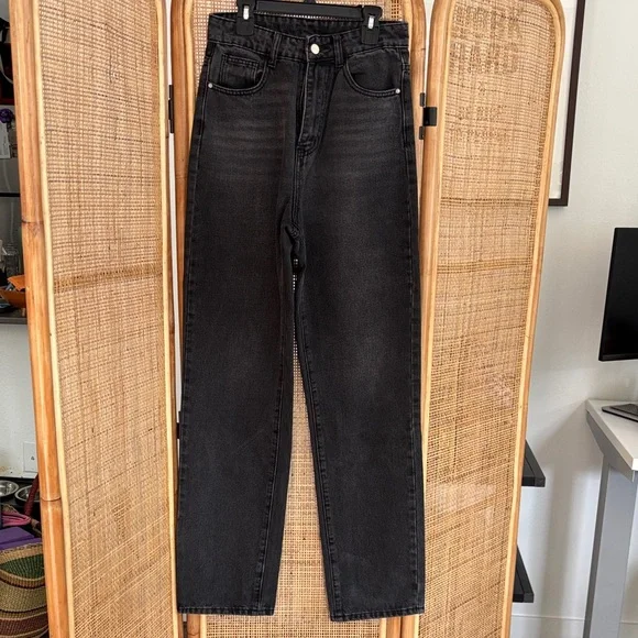 Women High Rise Straight Leg Jeans - Picture 2 of 4